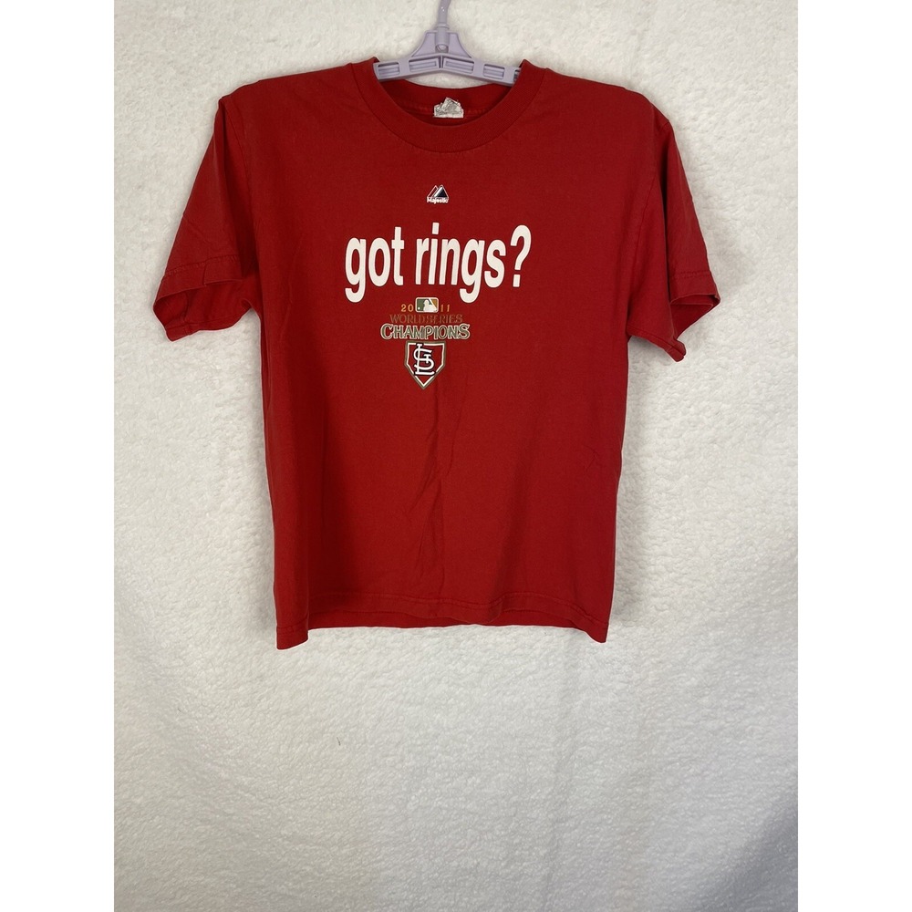 St. Louis Cardinals Got‎ Rings? 2011 World Series Champions Red T-Shirt Youth L